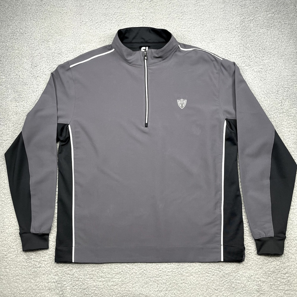 FootJoy Charcoal and Black Zip-Up Sweater